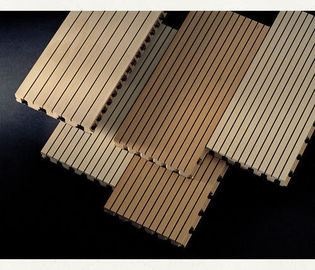 Melamine Finish Grooved MDF Sound Proof Acoustic Panele drewniane z otworami