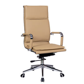 Ergonomiczne krzesło biurowe z obrotową czarną skórą, metalowa rama Krzesło biurowe z wysokim oparciem