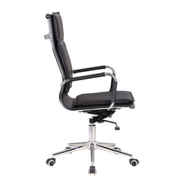 Ergonomiczne krzesło biurowe z obrotową czarną skórą, metalowa rama Krzesło biurowe z wysokim oparciem