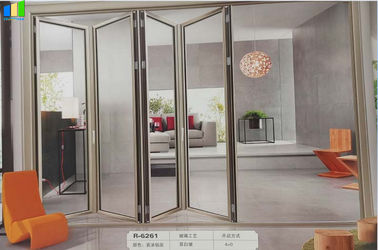 Francuskie wewnętrzne aluminiowe drzwi harmonijkowe do domów Zewnętrzne szklane drzwi harmonijkowe
