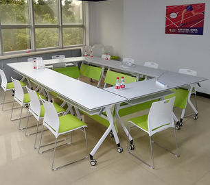 EBUNGE Nowoczesny składany stół szkolny stojący Meble biurowe Biurko konferencyjne z czterema kołami