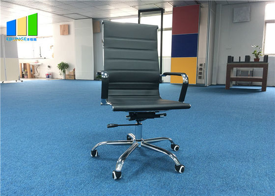 Ergonomiczne krzesło biurowe z wysokim oparciem z czarnej skóry PU Krzesła obrotowe komputerowe z podłokietnikiem PP