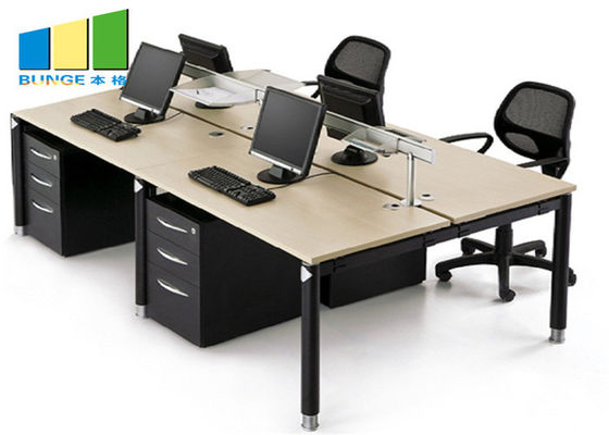 Komercyjne biurko z 4 siedzeniami Nowoczesny stół Modułowy stół biurowy Szafka biurowa Meble biurowe