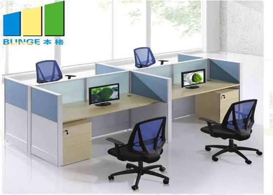 Komercyjne biurko z 4 siedzeniami Nowoczesny stół Modułowy stół biurowy Szafka biurowa Meble biurowe