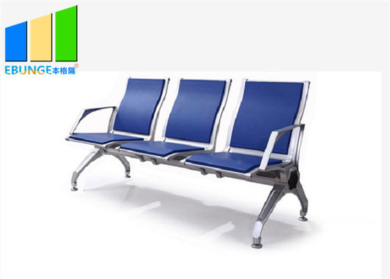Niebieska skóra PU ze stopu aluminium 5 miejsc Bank Airport Waiting Chairs