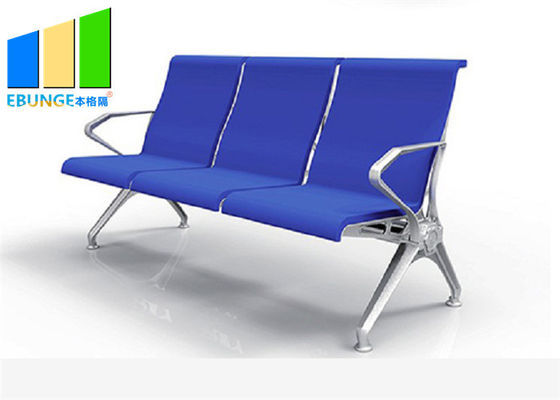 Niebieska skóra PU ze stopu aluminium 5 miejsc Bank Airport Waiting Chairs