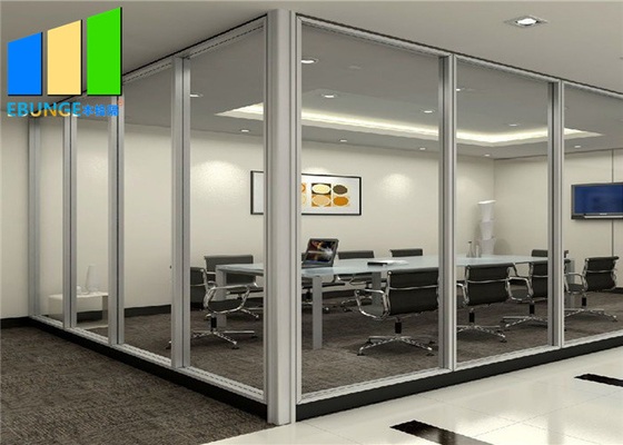 Wewnętrzna przegroda pokoju Aluminiowa rama Pojedyncza szklana ścianka działowa do biurowej sali konferencyjnej