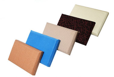 Fireproof Material Acoustic Fabric Wall Covering Red / Yellow / White