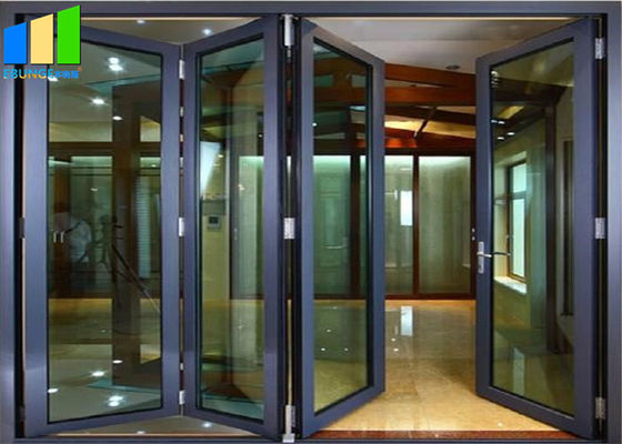 Dźwiękoszczelne przesuwne zewnętrzne szklane drzwi składane na balkon