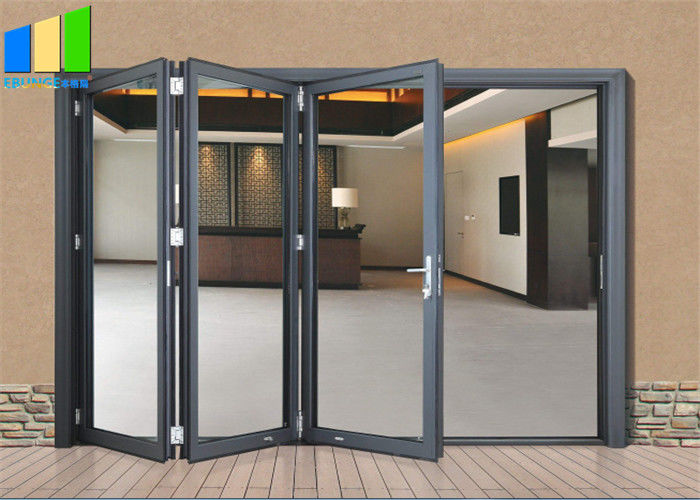 Akordeon Design Bifold Zewnętrzne szklane składane drzwi tarasowe ze stopu aluminium